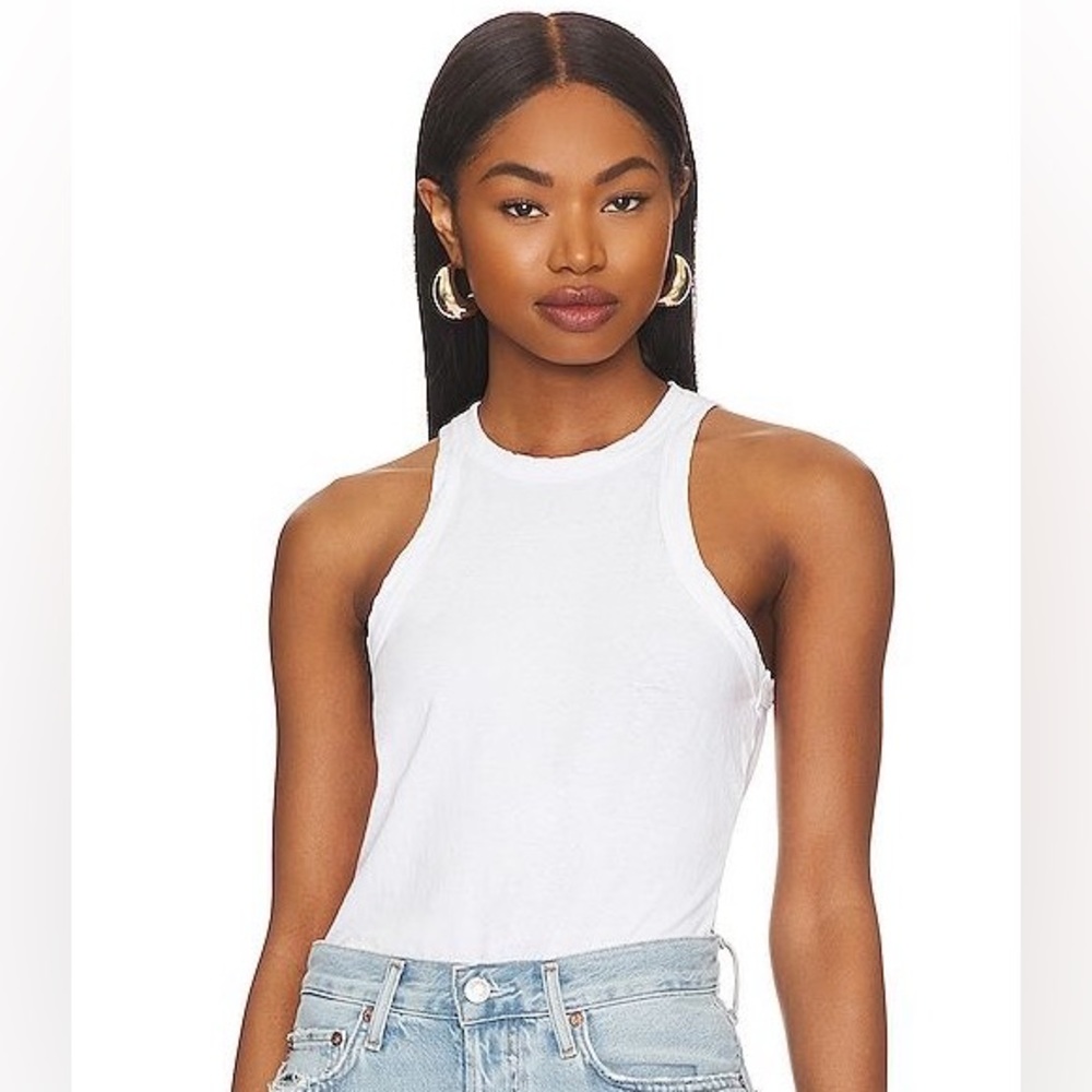 James Perse White Racerback Tank Top Size 1